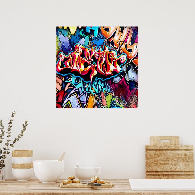 Cool graffiti word art home decor poster | Zazzle
