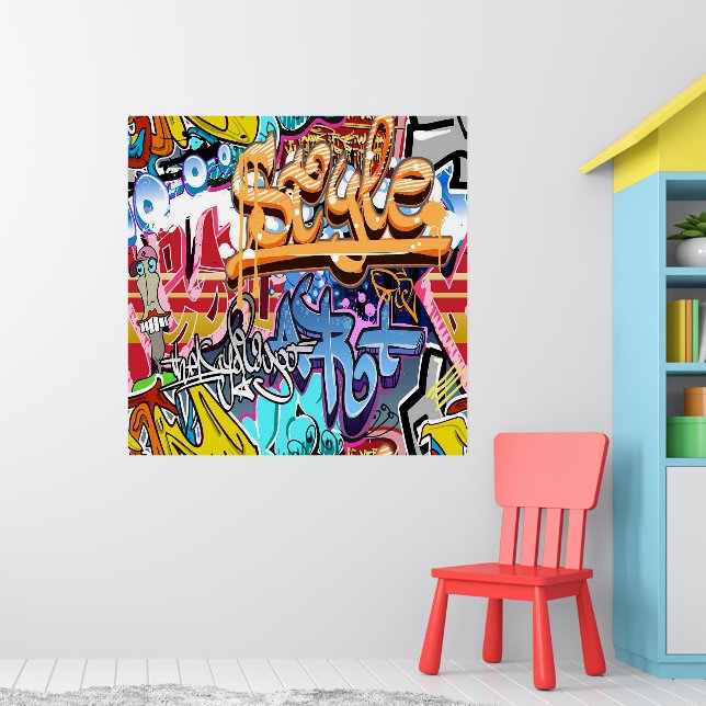 Cool graffiti word art home office decor poster | Zazzle