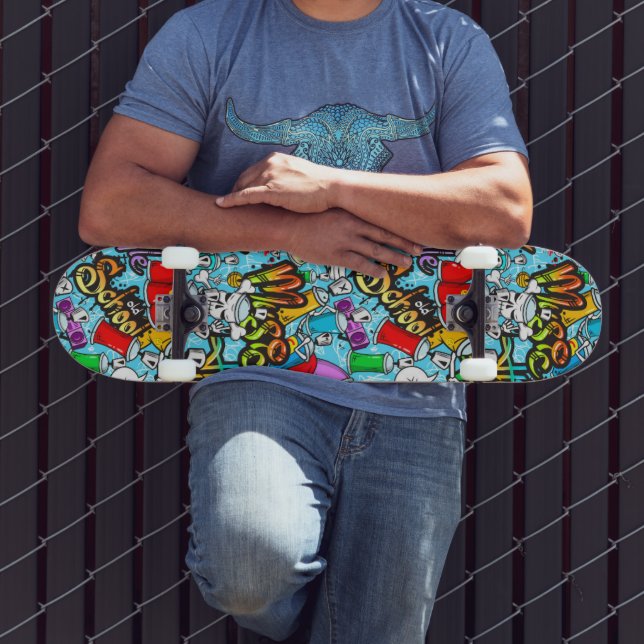 cool graffiti word art pattern  skateboard (Outdoor 3)