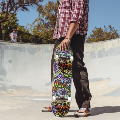 cool graffiti word art pattern skateboard