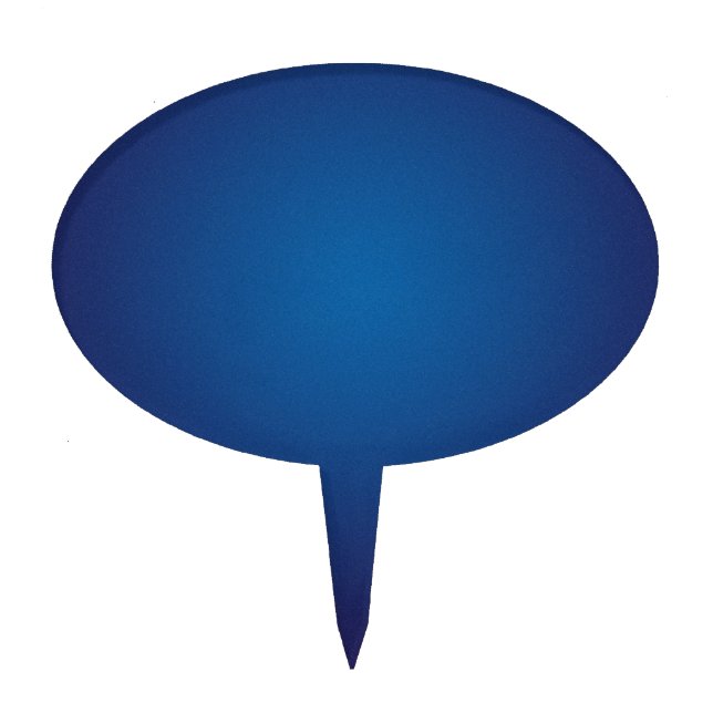 Cool Grainy Deep Blue Vignette Cake Topper (Front)
