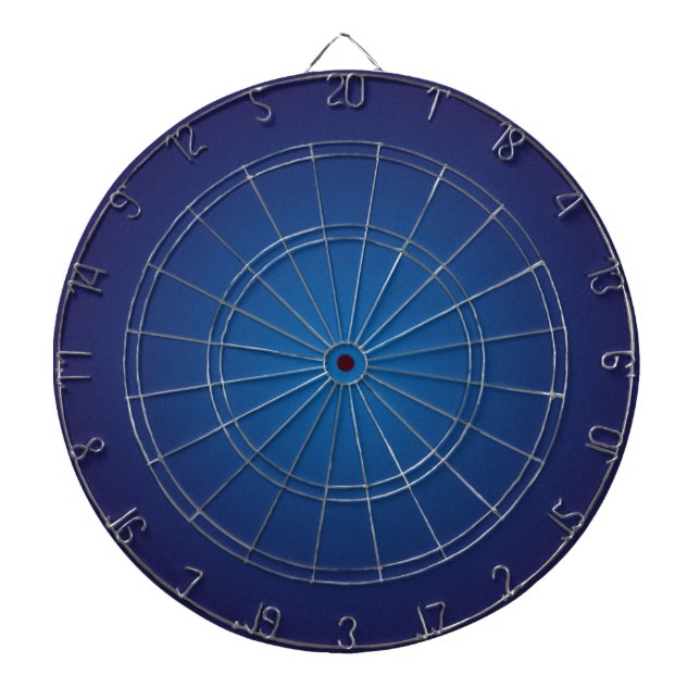 Cool Grainy Deep Blue Vignette Dart Board (Front)