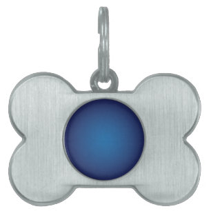 Cool Grainy Deep Blue Vignette Pet Name Tag
