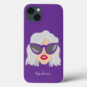 Cool Grandma with Glasses Custom Name iPhone 13 Case