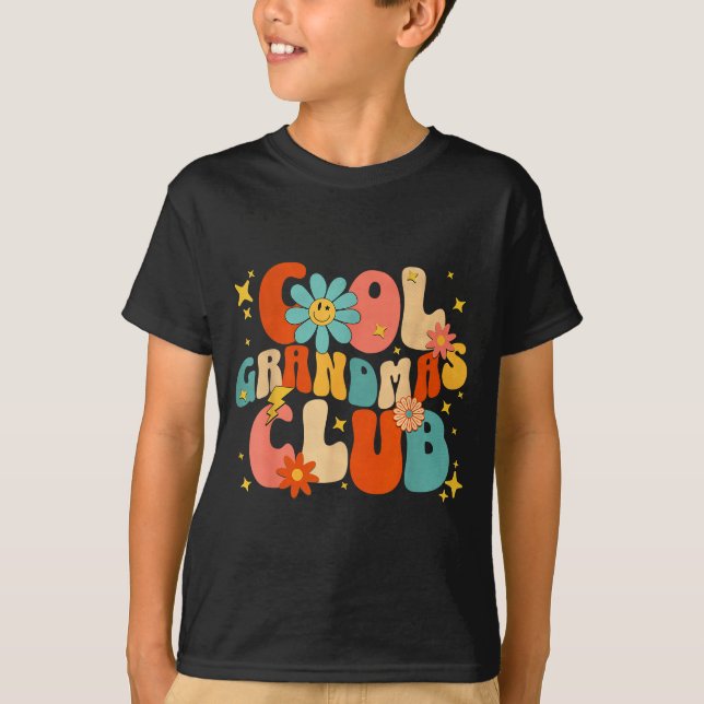 Cool Grandmas Club Groovy Retro Funny New Grandma  T-Shirt (Front)