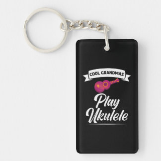 Cool Grandmas play Ukulele Uke Music Ukulele Keychain