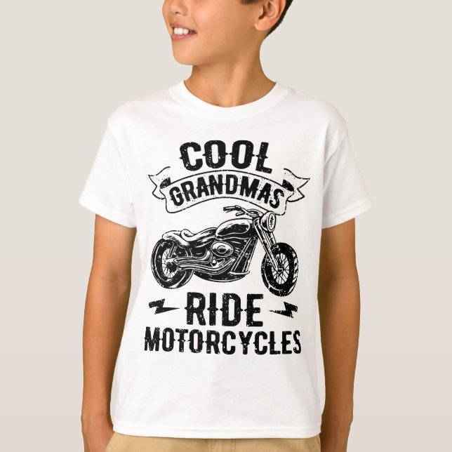 Cool Grandmas Ride Motorcycles Motorcycle Lovers R T-Shirt (Front)