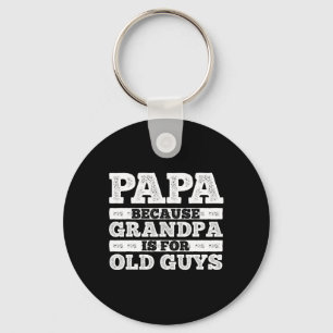 Cool Grandpa Art For Men Grandfather Papa Parent F Keychain