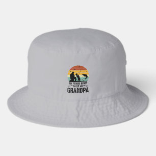 Cool Grandpa fishing buddy word art  Bucket Hat