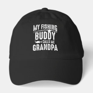 Cool Grandpa fishing buddy word art  Hat