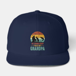 Cool Grandpa fishing buddy word art Visor
