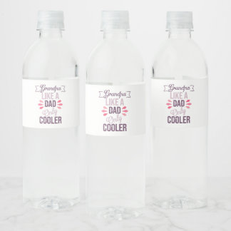 Cool grandpa funny grandfather saying water bottle label