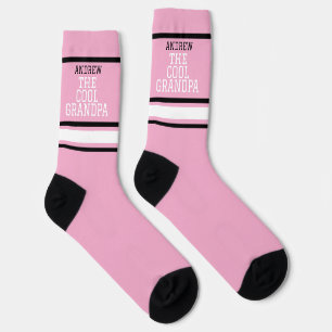Cool Grandpa Personalized Pink  Socks