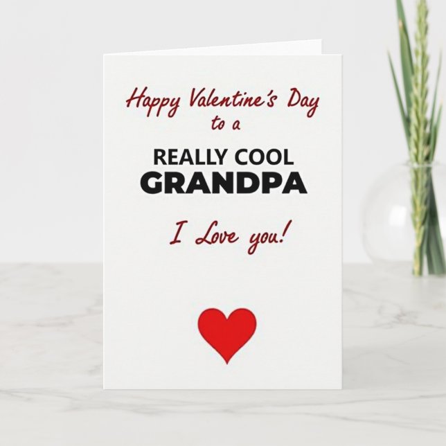 Cool Grandpa Valentines Day Card (Front)