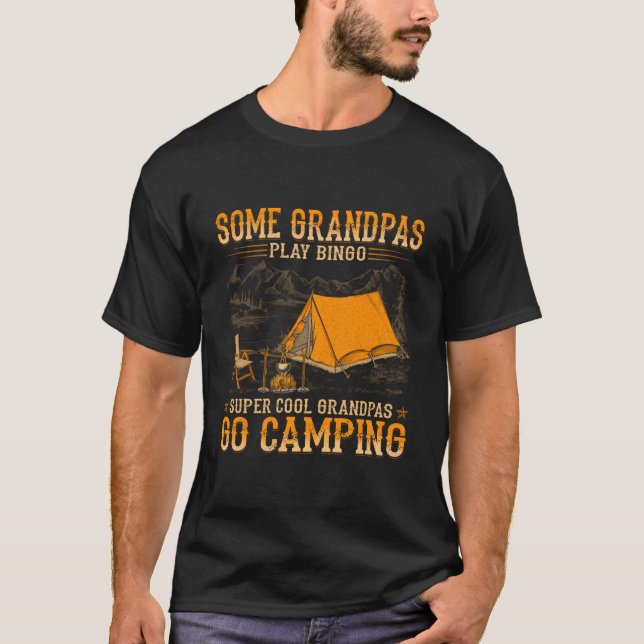Cool Grandpas Go Camping - Old Grungy Western Styl T-Shirt (Front)