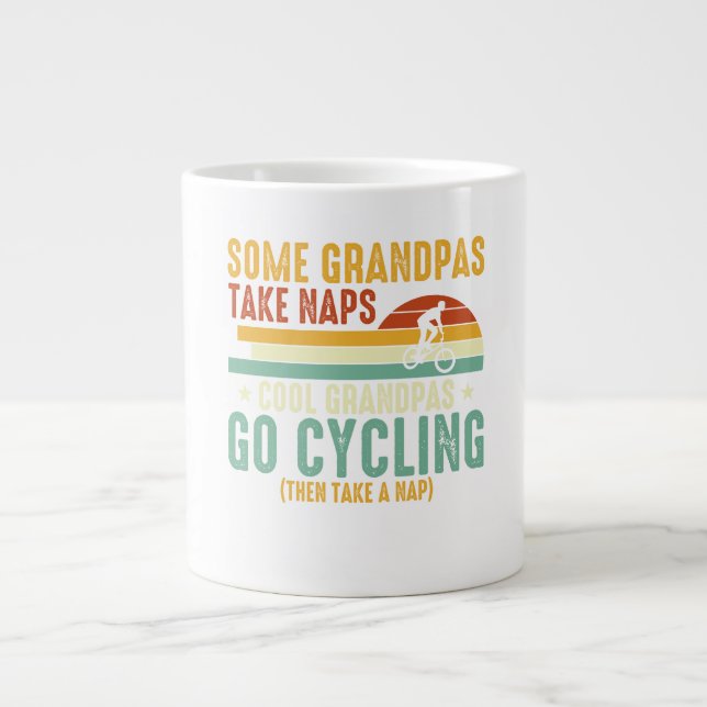 Cool Grandpas Go Cycling Giant Coffee Mug (Front)