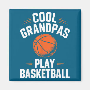 Cool Grandpas Play Basketball Grandpa Graphic Art Magnet