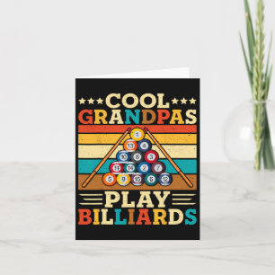 Cool Grandpas Play Billiards Retro Snooker Pool Pl Card