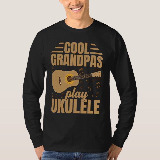 Cool Grandpas Play Ukulele  Player Music  Graphic T-Shirt (Front)