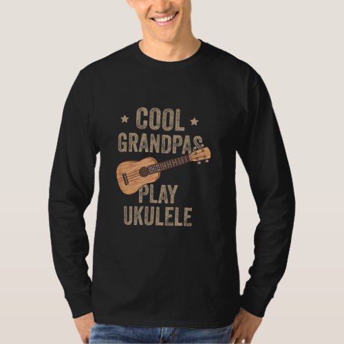 Cool Grandpas Play Ukulele Ukulele Music Guitar  T_Shirt