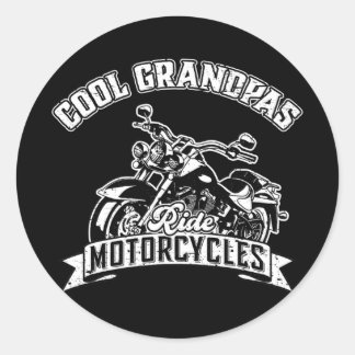 Cool Grandpas Ride Motorcycles Grand Father Funny Classic Round Sticker