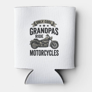 Cool Grandpas Ride Motorcycles Vintage Biker Shirt Can Cooler