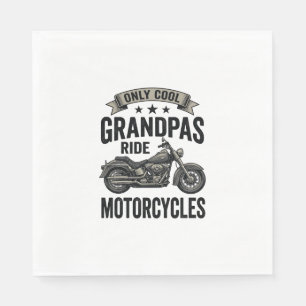 Cool Grandpas Ride Motorcycles Vintage Biker Shirt Napkins