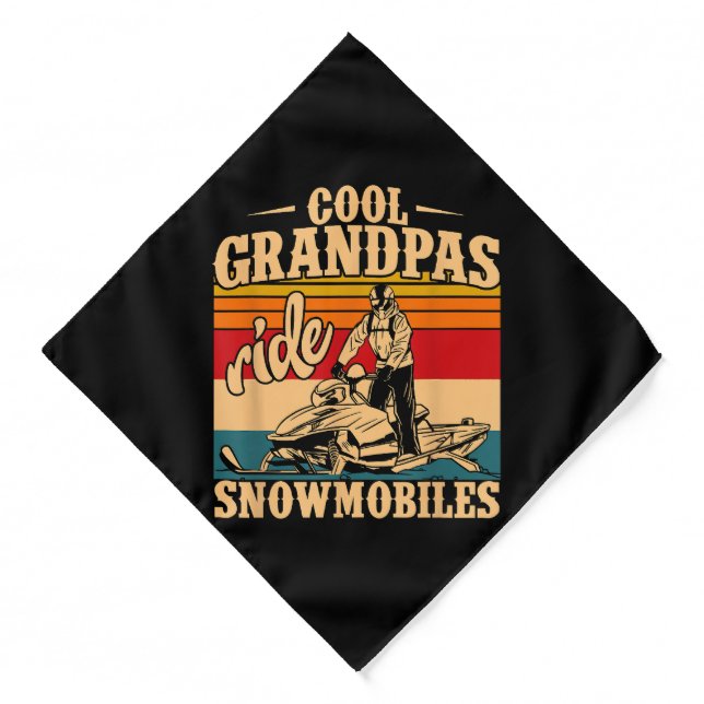 Cool Grandpas rides Snowmobiles Snowmobile Snowmob Bandana (Front)