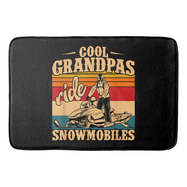 Cool Grandpas rides Snowmobiles Snowmobile Snowmob Bath Mat (Front)