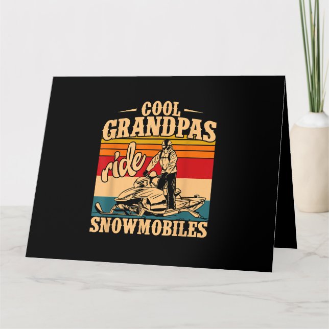 Cool Grandpas rides Snowmobiles Snowmobile Snowmob Card (Front)