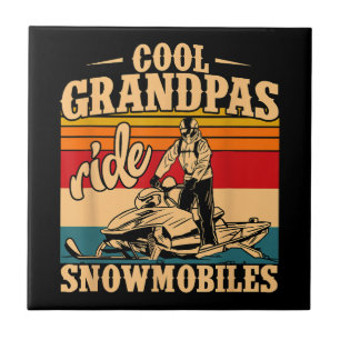 Cool Grandpas rides Snowmobiles Snowmobile Snowmob Ceramic Tile
