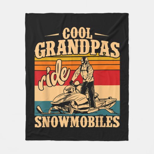 Cool Grandpas rides Snowmobiles Snowmobile Snowmob Fleece Blanket