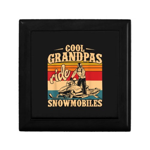 Cool Grandpas rides Snowmobiles Snowmobile Snowmob Gift Box
