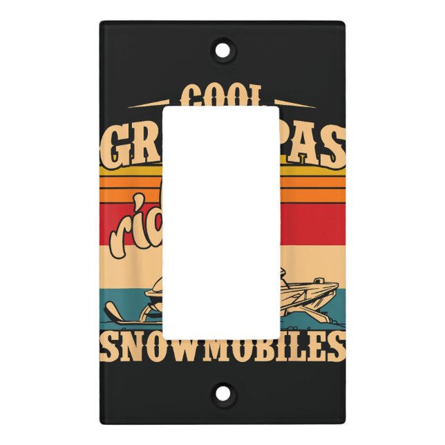 Cool Grandpas rides Snowmobiles Snowmobile Snowmob Light Switch Cover (Front)