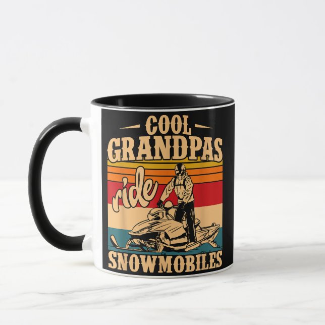 Cool Grandpas rides Snowmobiles Snowmobile Snowmob Mug (Left)