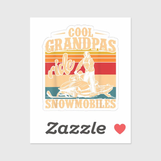 Cool Grandpas rides Snowmobiles Snowmobile Snowmob Sticker (Sheet)