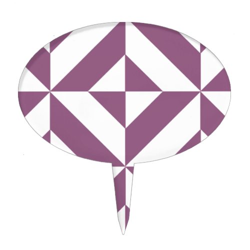 Cool Grape Geometric Deco Cube Pattern Cake Topper