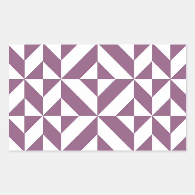 Cool Grape Geometric Deco Cube Pattern Rectangular Sticker (Front)