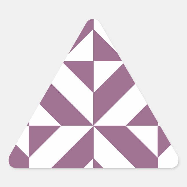 Cool Grape Geometric Deco Cube Pattern Triangle Sticker (Front)