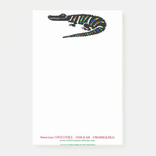 Cool graphic  American CROCODILE Endangered animal Post_it Notes