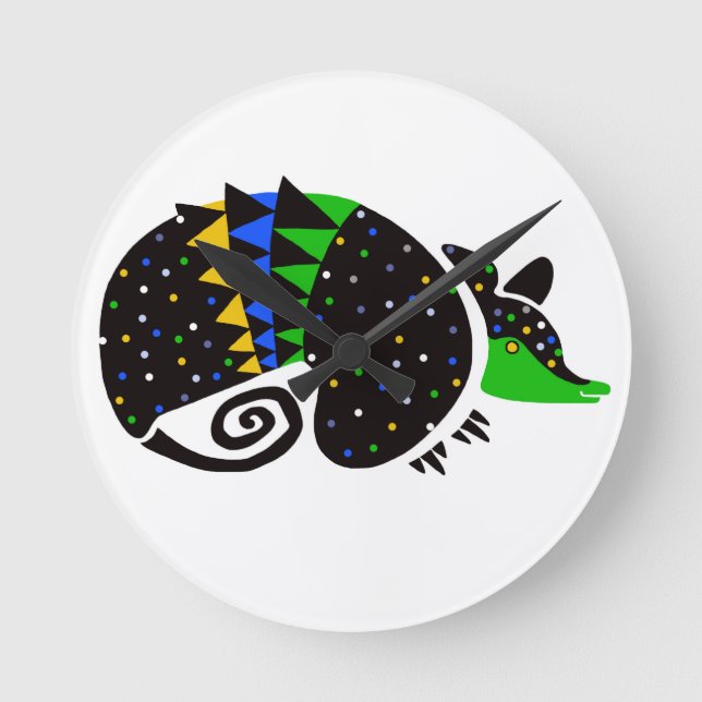Cool graphic ARMADILLO -Endangered animal - Nature Round Clock (Front)