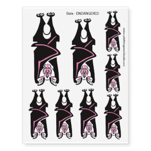 Cool graphic BAT- Halloween - Wildlife - Goth - Temporary Tattoos