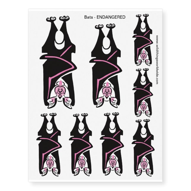 Cool graphic  BAT- Halloween - Wildlife - Goth -  Temporary Tattoos (Front)