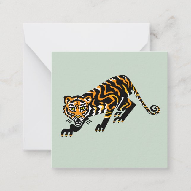  Cool graphic bigcat - TIGER - Animal lover - Note Card (Front)