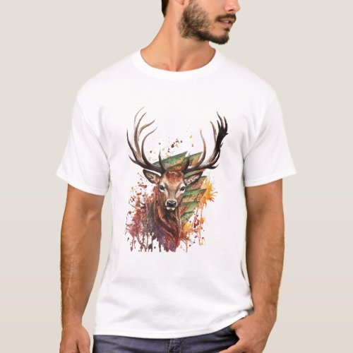 Cool Graphic Deer Buck Hunting Hunters Gift T_Shirt