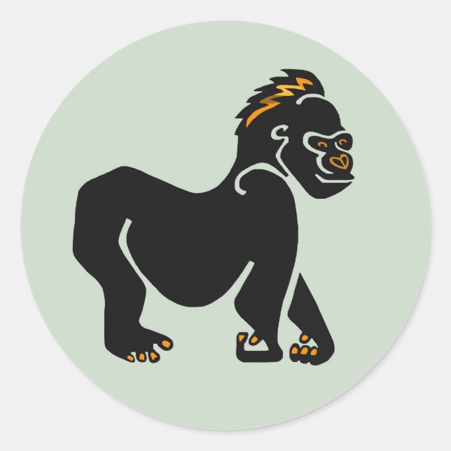  Cool graphic GORILLA - Nature - Africa Classic Round Sticker (Front)