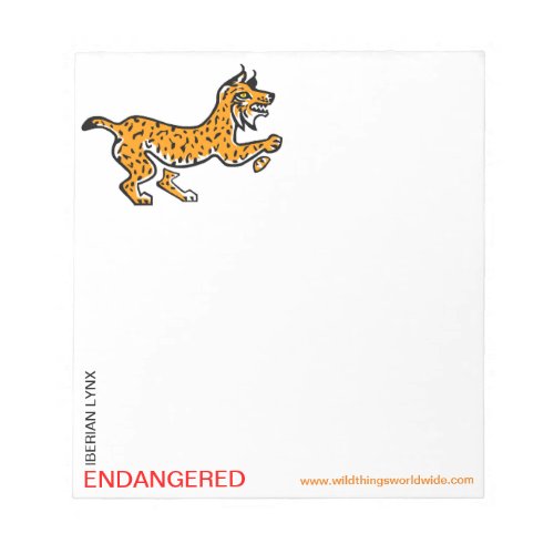 Cool graphic Iberian  LYNX _ Endangered animal _ Notepad
