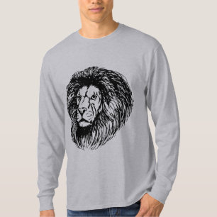 Cool Graphic lion print for him gray T-Shirt