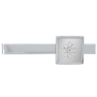 Cool Graphic Silver Atom Finish Tie Bar