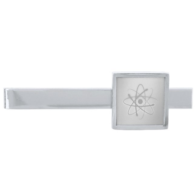 Cool Graphic Silver Atom Finish Tie Bar (Front)